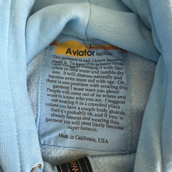 Aviator Nation Zip Up Blue Jacket - Picture 2 of 5